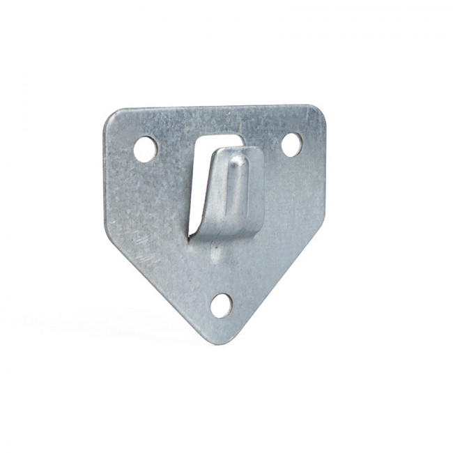 PLACA COLGADOR SUELTO. ACERO. PARA EXTINTORES. TRES TALADROS PASANTES. LENGÜETA CENTRAL ESTAMPADA. PESO 0,035KG - TARVI