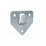 PLACA COLGADOR SUELTO. ACERO. PARA EXTINTORES. TRES TALADROS PASANTES. LENGÜETA CENTRAL ESTAMPADA. PESO 0,035KG - TARVI
