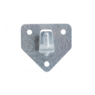 PLACA COLGADOR SUELTO. ACERO. PARA EXTINTORES. TRES TALADROS PASANTES. LENGÜETA CENTRAL ESTAMPADA. PESO 0,035KG - TARVI 2