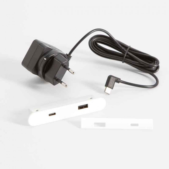MÓDULO DE CONEXIÓN USB PARA EMBUTIR KALO 1XUSB-A. TERMOPLÁSTICO. BLANCO. TRANSFORMADOR INCLUIDO