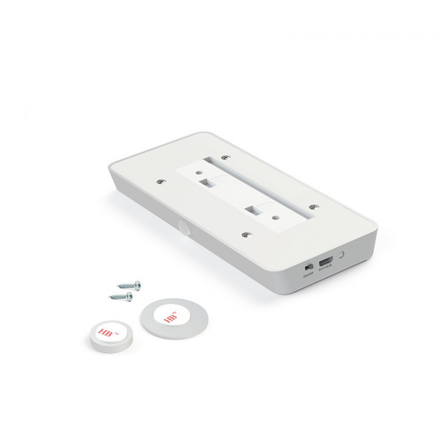LÁMPARA LED CON SENSOR PIR. RECARGABLE. ABS. PLATA MATE. 5 V DC