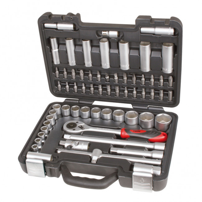 MALETÍN PROFESIONAL 5997 H 62. ACERO CROMO-VANADIO. LOCKSYSTEM. 1/2''. CONTENIDO 62 - RATIO