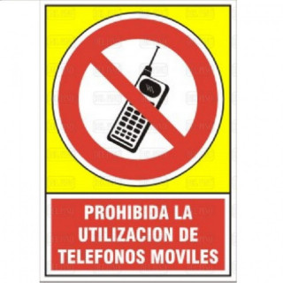 SEÑAL DE TELÉFONOS MÓVILES. PLÁSTICO. RECTANGULAR. 295 X 210 MM