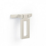 TIRADOR RECTANGULAR BELISA. ZAMAK. NÍQUEL. DISTANCIA ENTRE AGUJEROS 16MM. 61 X 61 MM