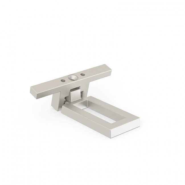 TIRADOR RECTANGULAR BELISA. ZAMAK. NÍQUEL. DISTANCIA ENTRE AGUJEROS 16MM. 61 X 61 MM
