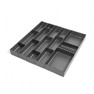 CUBERTERO MODULAR. ALUMINIO. ANTRACITA. PARA CAJÓN. ORGANIZACIÓN INTERIOR. ANCHURA MÁXIMA 450MM