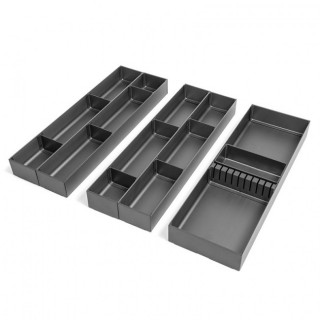 CUBERTERO MODULAR. ALUMINIO. ANTRACITA. PARA CAJÓN. ORGANIZACIÓN INTERIOR. ANCHURA MÁXIMA 450MM 2