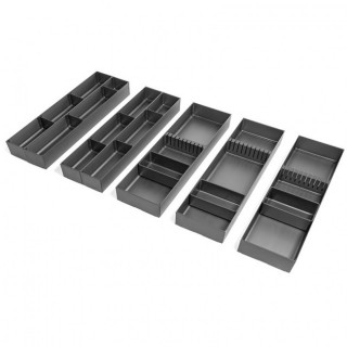 CUBERTERO MODULAR DE ALUMINIO. ANTRACITA. PARA CAJÓN. ANCHO MÁXIMO 150-750MM. COMBINABLE EN KITS. FONDO MÁXIMO 471MM 2