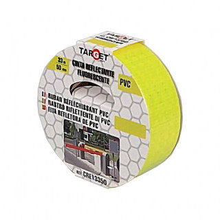 CINTA ADHESIVA REFLECTANTE. PVC. ROLLO. AMARILLO FLUORESCENTE. SEÑALIZACIÓN Y PROTECCIÓN. ANCHO 50MM - TARGET