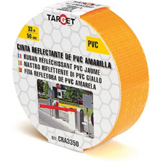 CINTA ADHESIVA REFLECTANTE. PVC FLEXIBLE. NARANJA. LONGITUD 33M - TARGET