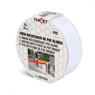 CINTA ADHESIVA REFLECTANTE BLANCA. PVC. ROLLO. ANCHO 50MM. LONGITUD 33M - TARGET
