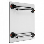 PATA PLEGABLE REGULABLE DE MESA. CROMADA Ø50 MM. ALTURA 71 CM