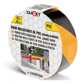 CINTA ADHESIVA REFLECTANTE. PVC. AMARILLA NEGRA. ROLLO. LONGITUD 33M - TARGET