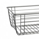 CESTA DE ALAMBRE PEQUEÑA OPTIMA. ACERO. GRAFITO. ENCAJE EN BASTIDOR. RECTANGULAR ABIERTA. ANCHURA 295MM