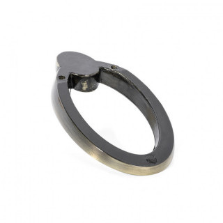 TIRADOR DECORATIVO OVALADO HOLE. METAL. ORO VIEJO. ANCHO 32MM 2