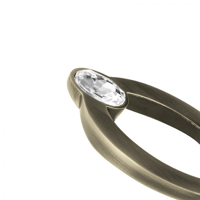 TIRADOR DECORATIVO OVALADO HOLE. METAL. ORO VIEJO. ANCHO 32MM