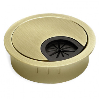PASACABLES EMPOTRABLE PALMA. ZAMAK CON GOMA. ORO CEPILLADO. DIÁMETRO 60MM