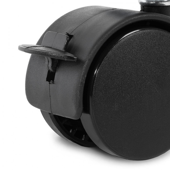 RUEDA GIRATORIA TELLY ARO DOBLE ø50 CON PLACA FRENO Y ACABADO NEGRO