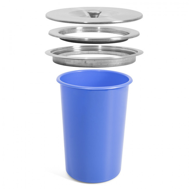 CUBO BASURA INTEGRADO EN LA MESA. BUILT-ADARO. CAPACIDAD 8 L. INOXIDABLE TAPA DE ACERO INOXIDABLE SS201