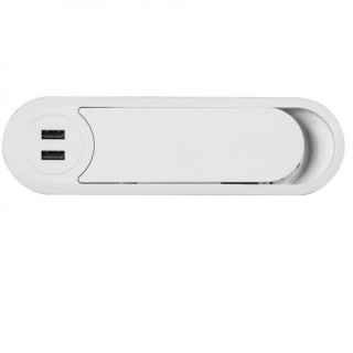 PASACABLES OVALADO TICAL. DOBLE CONEXIÓN USB. ALUMINIO ANODIZADO. EMBUTIR EN TABLERO. ALOJAMIENTO PARA CABLES