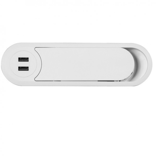 PASACABLE OVALADO TICAL 180X53 2xUSB BLANCO CARGADOR NO INCLUIDO.