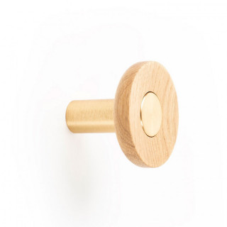 PERCHA DE PARED ZOOT Ø60 LATÓN OSCURO CEPILLADO Y ROBLE - VIEFE