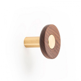 PERCHA DE PARED ZOOT Ø60 LATÓN OSCURO CEPILLADO Y NOGAL - VIEFE