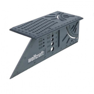 ESCUADRA 3D PARA VIGAS DE MADERA. PLÁSTICO RÍGIDO. TRAZADO Y MARCADO. GRIS OSCURO. ORIFICIOS GUÍA - WOLFCRAFT