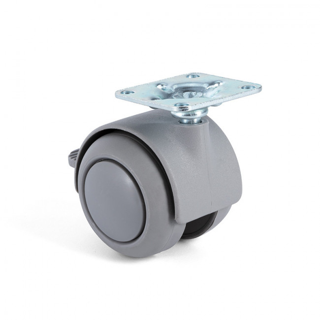 RUEDA GIRATORIA ONIXA ARO DE GOMA Ø50 GRIS PLÁSTICO CON FRENO RUEDA GIRATORIA ONIXA ARO DE GOMA Ø50 GRIS PLÁSTICO CON FRENO