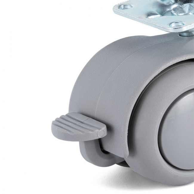 RUEDA GIRATORIA ONIXA ARO DE GOMA Ø50 GRIS PLÁSTICO CON FRENO RUEDA GIRATORIA ONIXA ARO DE GOMA Ø50 GRIS PLÁSTICO CON FRENO