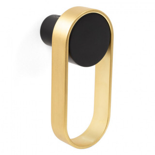 PERCHA OVALADA ORBIT Ø45 H105 NEGRO Y ORO CEPILLADO - VIEFE