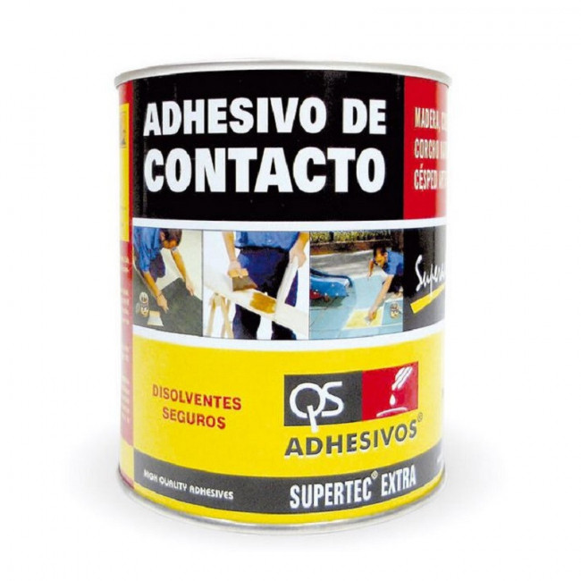COLA DE CONTACTO SUPERTEC EXTRA. CAUCHO CLOROPRENO. LATA METÁLICA. AMARILLO-ANARANJADO. RESINAS SINTÉTICAS. TIEMPO DE SE