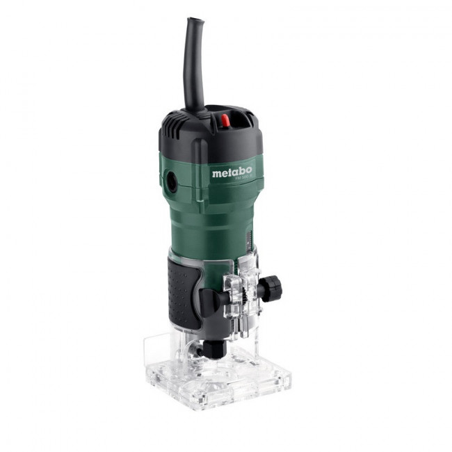 FRESADORA DE CANTOS FM 500-6. POTENCIA 500W. VELOCIDAD 32000/MIN. PINZA 6 MM. AJUSTE DE PROFUNDIDAD CONTINUO. ALTURA MÁX