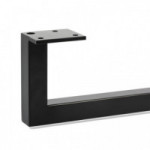 PATA METAL BRUSS LARGO 820 MM. ALTURA 120 MM. COLOR NEGRO MATE PLACA SUJECION 100X40
