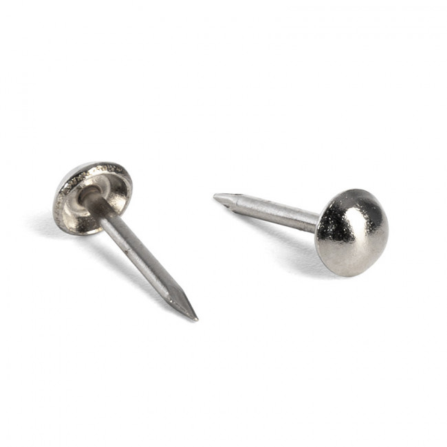 TACHUELA CONVEXA HIERRO 4MM. NIQUELADA LARGO TOTAL 11MM.