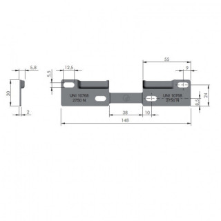 PLACA WP1 LIBRA (H1-H2-H3) L148 ZINCADO 2