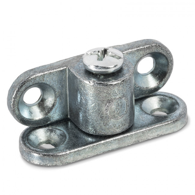ENSAMBLAJE DE CONEXIÓN DUOS. ZAMAK. ZINCADO. TORNILLO RANURADO SUPERIOR. CUATRO TALADROS PASANTES. MÍNIMO 16MM