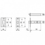 PICAPORTE TUBULAR CANTO RECTO 911/60MM HL PLACA 70MM