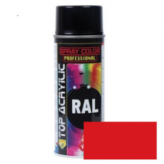 SPRAY ACRÍLICO MATE RAL 3020. BASE ACRÍLICA. ACABADO MATE. ROJO TRÁFICO. 400 ML - TOP ACRYLIC
