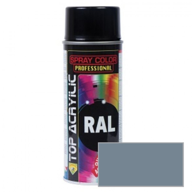 SPRAY ACRÍLICO MATE. RAL 7001. GRIS PLATA. 400ML - TOP ACRYLIC