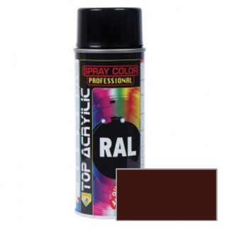 SPRAY ACRÍLICO MATE. AEROSOL. COLOR RAL 8017. MARRÓN CHOCOLATE. PULVERIZACIÓN. CONTENIDO 400ML - TOP ACRYLIC