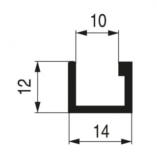 PERFIL HORIZONTAL "U" SP10 BLANCO 2M. 2