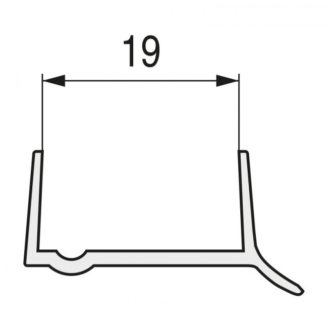 PROTECTOR ZOCALO TRANSPARENTE SP19 3,60M.  PERFIL ANTIHUMEDAD PARA ZOCALO MADERA