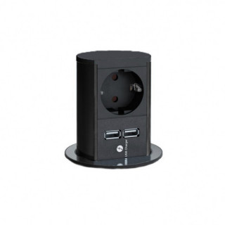MÓDULO DE CONEXIÓN TELESCÓPICO. PARA EMBUTIR. SCHUKO. 2 USB. ALTURA 100MM - BACHMANN