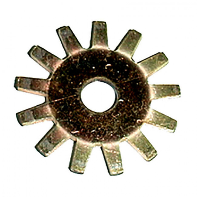 ARANDELA DENTADA TIPO ESTRELLA. ACERO. ZINCADO AMARILLENTO. DIÁMETRO 35MM. BOLSA DE 5 UNIDADES. GROSOR 2MM