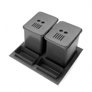 MÓDULO CUBO DE BASURA ELEGANS. PLÁSTICO. ANTRACITA. 2 X 16 L