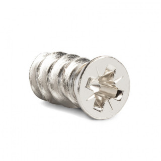TORNILLO EURO. METAL. NIQUELADO. DIÁMETRO 7,2MM. CABEZA PLANA ANCHA. LONGITUD 13MM 2