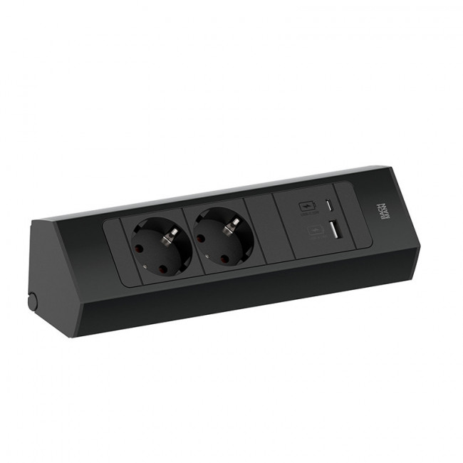 REGLETA DE RINCÓN CASIA 2. PARA SOBREPONER. ALUMINIO-PLÁSTICO. NEGRO. 22 W - BACHMANN