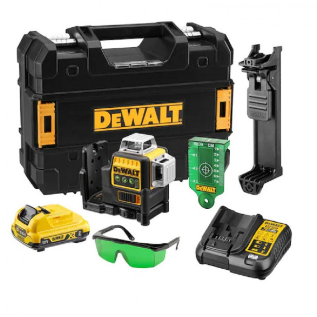 NIVEL LÁSER AUTONIVELANTE DCE089D1G-QW. 3 LÍNEAS. 360°. VERDE. ALCANCE 30M - DEWALT