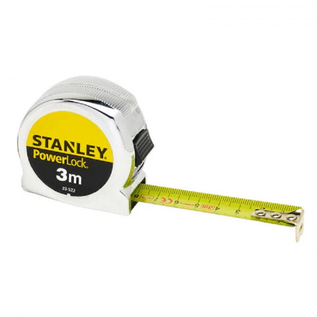 FLEXÓMETRO POWERLOCK. SISTEMA MÉTRICO. CINTA METÁLICA. LONGITUD 3M. ANCHO 19MM - STANLEY